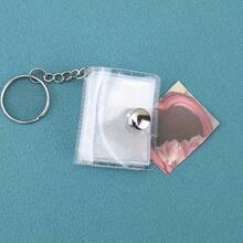 2pcs/4pcs 1 Inch Shiny White Mini Photo Album Keychain, Women's Novelty Keyring, Simple Insertable ID Card Holder, Suitable For Home, Party, Wedding And Birthday - Plastic Photo Album With Stainless Steel Lobster Clasp And Iron Key Ring, Colorful Inner Pages For Scrapbooking, Baby Shower, Commemorative Gift - Various - View 4