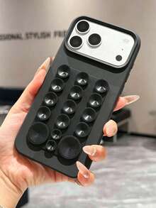1件純色吸盤防摔手機保護殼，TPU材質，適合作為節日禮物，相容於Apple IP 11 12 13 14 15 16pro/Promax/14 15 16plus/17 - 黑色 - 查看 26