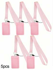 1pc Solid Color Lanyard, Suitable For ID Badge Holder, Keychain And Phone Strap, Perfect Gift For Teachers, Employees, Nurses And More - Multicolor - View 4