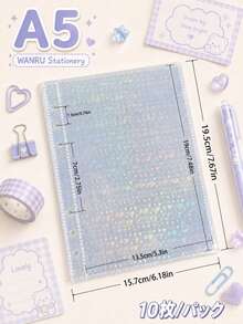 10pcs A5 Transparent Loose-Leaf Sticker Storage Pages, PP Transparent Binder Refill Pages, Suitable For DIY Sticker Albums, Planners, Notebooks, Diaries, Scrapbooks, Passport Holders, School And Office Supplies,Back To School - Transparent - View 18