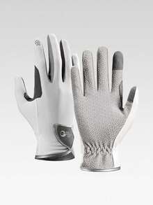 1 Pair Unisex High-Quality Professional Equestrian Gloves, Anti-Slip Breathable, Suitable For Training And Competition, Touchscreen Design, Durable Riding Equipment, High Grip Golf Gloves, Suitable For All Seasons, Professional Daily Riding Gear, Breathable Mesh Design, Suitable For Long-Term Wear Without Sweating - Multicolor - View 11