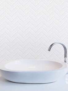 10/20pcs Self-Adhesive Herringbone Pattern Decorative Wall Stickers, Back Adhesive, Suitable For Kitchen, Bathroom, Laundry Room, White Style, Can Be Used As Birthday, Graduation Gifts, For Room Decoration, Home Decor, Wall Decoration, Bathroom Decoration, Bedroom Decoration, Living Room Decoration, House Decoration, Home Decor, Living Room Wallpaper, Wallpaper Stickers, Wall Stickers - Herringbone Pattern Wall Decal - View 4