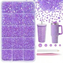 12000pcs Clear AB Rhinestones For Dazzling Kits, Dazzling Resin Gems 2/3/4/5/6mm For Handmade, Flat Back Rhinestones For Craft DIY Glassware - Multicolor - View 22