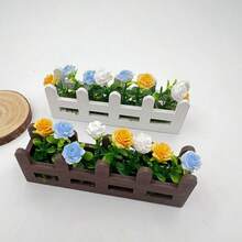 Miniature Rose Fence Flower Set, Decorative Prop Model, Balcony Partition, Mini Potted Plant, Home Decor - Climbing Rose - View 3