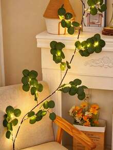 1pc Eucalyptus Leaf Decorative Light, LED Olive Leaf Branch Wall Lamp, USB Powered, 8 Lighting Modes, Beautiful Romantic DIY Decoration, Suitable For Party And Holiday Use, Can Be Used As A Portable Gift - Warm white light - View 4