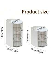 2/3 Layer 180° Rotating Desktop Storage Box, Makeup Brush & Puff Holder, Multi-Layer Egg-Shaped Makeup, Hair Ties, Cosmetics Organizer, Rotating Multi-Layer Transparent Hair Accessory Storage Box, Dust-Proof Plastic Material, Rotating Design, Clear Visibility, Suitable For Back-To-School Storage Needs, Perfect Gift Choice, Back-To-School Essential - View 12