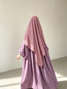 Crinkled Texture Muslim Hijab, With Tie-Back, Elegant Full Coverage Headscarf, Islamic Prayer Kemer - Multicolor - View 10