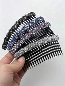 Women's Crystal Rhinestone Hair Clips, Non-Slip Hair Combs, Hair Pins, Bangs Clips, Full Rhinestone Hair Combs, Hair Clips For Forehead, Back Of Head, Loose Hair, Elegant Hair Combs, Popular Hair Clips, Hair Bands, Hair Accessories, Forehead And Back Of Head Hair Combs - Multicolor - View 7