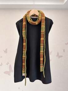Women's Autumn/Winter Striped Double Rope Scarf, Long Narrow Neck Warmer, Casual Korean Style Accessory - Scarf - View 4