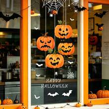 1/2 buah Stiker Jendela Halloween dan Jaring Laba-laba Lucu, Stiker Kaca Adsorpsi Elektrostatik PVC Dua Sisi, Cocok untuk Dekorasi Toko, Restoran, Ruang Tamu, dan Pesta di Rumah. - MultiWarna - View 4