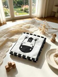 1pc High Contrast Cloth Book, Suitable For Baby Boys And Girls, Built-In BB Sound, Black And White Enlightenment Cloth Book, Perfect As Newborn Gift - Multicolor - View 7