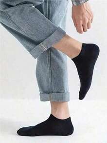 20 Pairs Unisex Korean Style Pure White Invisible Low-Cut Boat Socks, Thin Sweat-Absorbent, Suitable For Spring/Summer Sports, Can Be Paired With Skirts - Multicolor - View 3