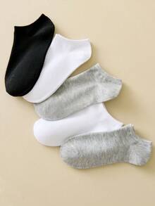 1/3/5/10/15/20/30 Pairs Multicolor Fashion Versatile Unisex Socks, Breathable Low-Cut Socks, Invisible Ankle Socks, Moisture-Wicking, Simple Casual Style, Suitable For All Seasons And Various Occasions - Multicolor - View 5