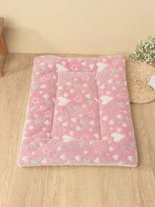 Pink Heart & Star Print Thickened Polyester Pet Bed Mat, Breathable Comfortable Washable All-Season Use, Suitable For Small And Medium Cats And Dogs, Suitable For Teddy And Other Pets, Not Suitable For Large Dog Breeds - Pink - View 10