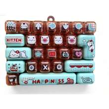 1pc Mechanical Keyboard Keycap Stress Relief Toy, 26 Keys, Finger Fidget Keychain Pendant For Kids And Adults, Random Rope Color - Multicolor - View 10