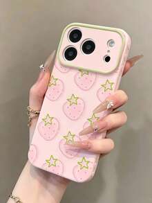 1件溫柔Ins風花卉波點手機殼，適用Apple 17 Pro Max 16 Pro 15 14 13，女款清新小眾韓系防摔軟保護殼 - 粉色 - 查看 2