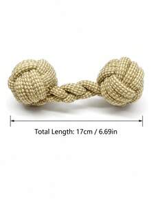 1pc Light Beige Plaid Rope Dog Chew Toy, Durable Teeth Chewing Toy, Suitable For Aggressive Chewers, Interactive Tug Toy For Small And Medium Dogs - Multicolor - View 8