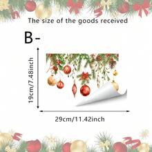 1/3pcs Christmas Flower Toilet Cover Sticker, Featuring A Cardinal Pine Design, Vinyl Removable Self-Adhesive Paper, Suitable For Decoration Of Toilet Covers, Storage Cabinets And Washbasins In Bathrooms - Multicolor - View 12