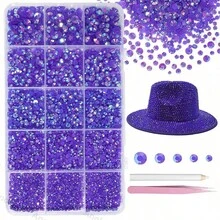 12000pcs Clear AB Rhinestones For Dazzling Kits, Dazzling Resin Gems 2/3/4/5/6mm For Handmade, Flat Back Rhinestones For Craft DIY Glassware - Multicolor - View 28