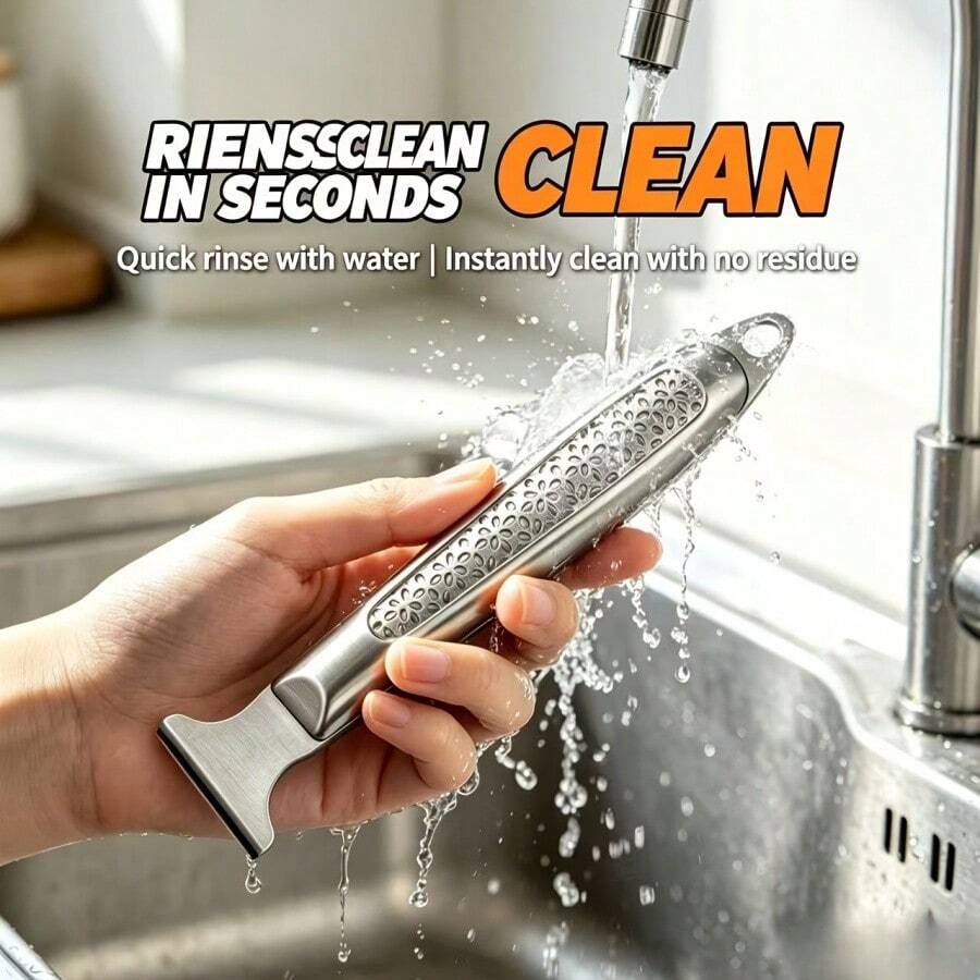 Stainless Steel Scraper, Ice And Kitchen Grease Scraper, Suitable For Removing Various High-Hardness Kitchen Grease And Burnt Stains