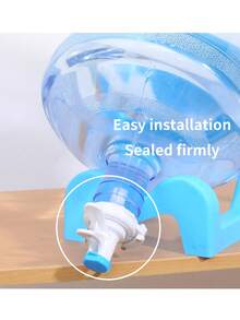 2pcs 5 Gallon Reusable Plastic Water Dispenser Valve And Faucet | Blue Handle, No Battery Required, No Threaded Bottle Cap Adapter, Suitable For Home Office Water Saving | Leak-Proof, Easy To Install - Multicolor - View 4