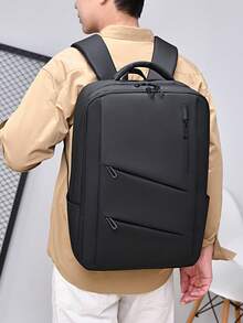 1pc Large Capacity Multifunctional Business Backpack With Luggage Strap And Multiple Compartment Storage, Suitable For Business And Commuting - Multicolor - View 10
