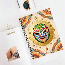 A5 螺旋裝訂筆記本 100頁 50張 2D平面藝術 彩色鉛筆輪圖案封面 附畫筆與調色盤圖案 可創作彩色標語 裝訂本 返校用品 藝術主題文具 - A-多彩的 - 查看 14