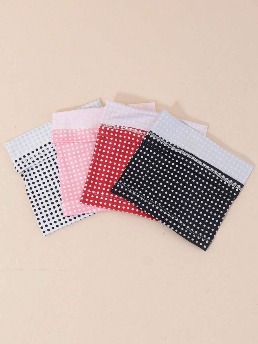 4pcs Polka Dot Pet Headwear Set, Full Ear Coverage Headgear, Windproof Funny Decorative Pet Supplies, Suitable For Small And Medium Dogs And Cats - Multicolor - View 1