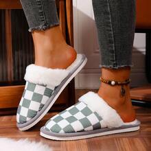 Women's Plush Slippers - Soft & Comfortable Indoor House Shoes, Cute Home Slippers For Spring, Autumn & Winter, Casual & Convenient Wear, Soft Lining, Breathable, Versatile For Daily Use, Couple Slippers - Green - View 4