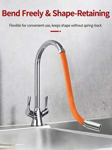 1pc Splash-Proof Faucet Extension Hose With 360° Swivel Elbow, Adjustable Length Flexible Water Pipe Extender For Bathroom Sink, Shower, Bathtub And Kitchen - Multicolor - View 5