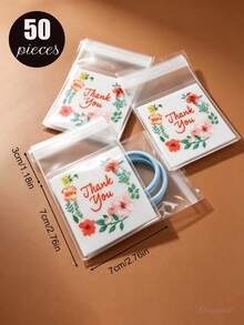 1000個/100個/1個，多種尺寸，半透明，「Happy Every Day」印花，感謝信袋，珠寶項鍊耳環小物品收納袋，自黏封口袋，防塵、耐磨、抗氧化OPP包裝袋，適用於日常派對和居家使用 - 彩色 - 查看 9