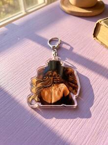 1pc/6pcs "Fourth Wing" And "Iron Flame" Series Themed Acrylic Keychains, Featuring Classic Book Cover Design, Dragon Elements, Plot Illustrations, High Transparency Material, Irregular Silhouette, High-Definition Printing With Exquisite D-Shaped Buckle, Fashionable Multi-Functional Bag Charm, Suitable For: Back To School, Book Fan Gifts, Exquisite Collection, All Seasons. - Multicolor - View 9