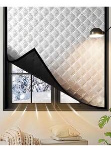 1PC Winter Thickened Thermal Window Curtain, Windproof Draft Blocker, Blackout & Noise-Reducing, Self-Adhesive Drill-Free Installation, Multiple Sizes - Zipper Style - View 4