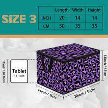 Kotak Penyimpanan Lipat dengan Tutup Resleting dan Pegangan, Kotak Penyimpanan Kain Poliester Tahan Lama Kapasitas Besar yang Ditingkatkan, 4 Kotak Organizer Motif Campuran Leopard, Motif Leopard Klasik Cokelat / Hitam & Putih / Ungu & Merah Muda / Gradien Pelangi, Wadah Penyimpanan Lipat untuk Pakaian, Perlengkapan Tidur, Mainan, Kamar Tidur, Asrama, Hadiah Dekorasi Rumah - Beraneka warna - View 16