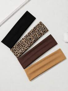 4Pcs Solid Color Sports Headbands, Classic Solid Color Headbands Suitable For Daily Yoga, Workout Or Busy Time To Secure Hair - Fit For Girls - Multicolor - View 2