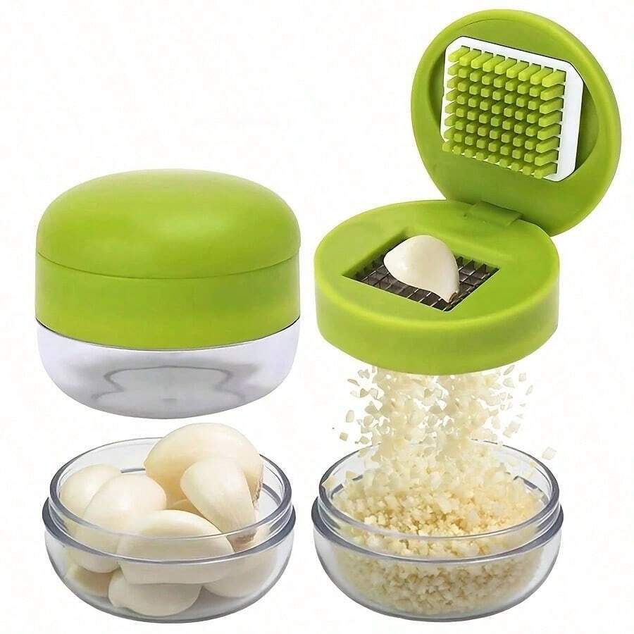 1pc Mini Manual Garlic Chopper Grinder, Multi-Functional Handheld Food Processor, Easy To Clean Portable Plastic Kitchen Tool, Suitable For Home, Travel, Restaurant, Food Truck, Practical Gift For Men And Women - Multicolor - View 1