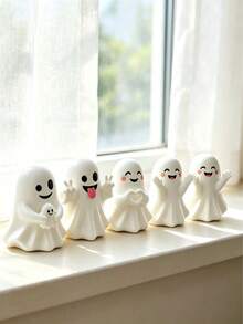 1pc/5pcs Ghost Desktop Pen Holder, Halloween Decoration, Halloween Gift, Birthday Gift, Desktop Ornament, Halloween (This Product Does Not Light Up) - Multi-color Style - View 5