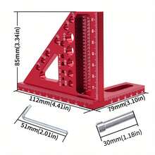 3D Multi-Angle Carpenter Square With Scriber, 22.5-90 Degree Drawing Line Ruler With Pin, Precision Woodworking Protractor For Carpenters, Craftsmen And DIY-Ideal Gift - MM - View 5