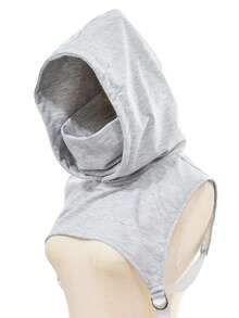 Unisex Hooded Cowl Scarf With Adjustable Strap Buckle, Techwear Neck Gaiter For Cosplay, Festival & Costume Wear - Multicolor - View 8
