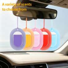 Quicksand Glass Round Hanging Car Air Freshener, Minimalist Rearview Mirror Fragrance Pendant, Multi-Scenario Car Interior, Closet And Home Decor Fragrance Ornament, 3 Colors Available - Multicolor - View 3
