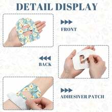 1 Set - 2/8/16 Pieces Adhesive Patches For Omnipod 5 CGM, Floral Waterproof Sweat-Resistant Adhesive Tape Stickers, Diabetes Sensor Protective Covers, Flexible Breathable Pre-Cut Patches - View 6
