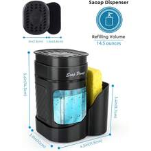Kitchen Soap Dispenser Set With Sink Organizer And Sponge Holder, 3-In-1 Soap Pump Dispenser, Kitchen Sink Organizer, Refillable Hand Soap And Dish Soap Pump Bottles, Compact Design With Multiple Compartments, Suitable For Kitchen And Bathroom Cleaning And Storage, Practical Kitchen Gadget, Bathroom Accessory, Home Storage Product - Multiple Styles - View 5