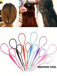 Multifunctional Hair Styling Set - Hair Pulling Needle + Pointed Tail Comb Set - Women's Braiding Tools Set - Multi-color - View 6