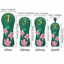 1PC Exquisite Golf Hybrid Headcover With Floral Embroidery. Made Of PU Material, It Shields Golf Club Head Against Scratches And Dust, Practical Accessory For Daily Golf Use. - Multicolor - View 12