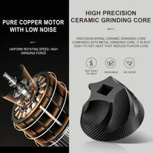 Portable Electric Coffee Grinder, Automatic, Type-C 1800mAh, 25g Hopper, 15-20 Cups, One-Touch Operation, Copper Motor, Detachable, Compact, Precise Grinding - Multicolor - View 5