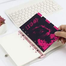 3pcs A6 Leopard Binder Dividers, 6 Hole Punch Thick Paper Index Divider Refill Pages, Leopard Pattern Planner Separators For Notebook Classification And Organization - A - View 5