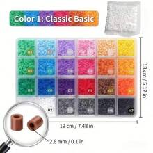 9400pcs 2.6mm Plastic Perler Beads Random Mixed Colors (Includes 1 Pack Of Beads) Suitable For DIY Handmade Iron-On Bead Art Projects, Keychain Decoration, Suitable For Beginners And Craft Enthusiasts - Multicolor - View 11