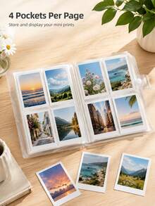 1pc 160-Pocket Transparent Photo Album, Can Store Photos, Movie Tickets, Celebrity Cards And Postcards, Also Suitable As Art Scrapbook - A - View 4