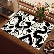 Printed Pattern Drainage Mat/Absorbent Mat/Drying Mat Coffee Machine Dish Drying Mat - Absorbent Polyester Tabletop Protector With Rubber Non-Slip Backing, For Kitchen Countertop Decoration - Home Bar And Dining Table Placemat - Multicolor - View 5