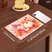 Pink Pumpkin Print Pattern Drainage Mat/Absorbent Mat/Drying Mat For Coffee Machine And Tableware - Absorbent Polyester Tabletop Protector With Rubber Non-Slip Backing, For Kitchen Countertop Decoration - Home Bar And Dining Table Placemat - Multicolor - View 10